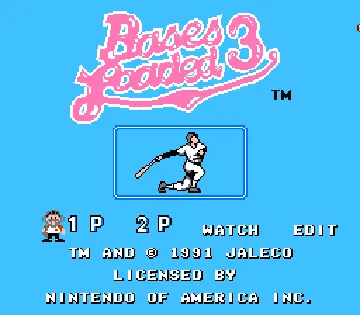 Bases Loaded 3 (USA) screen shot title